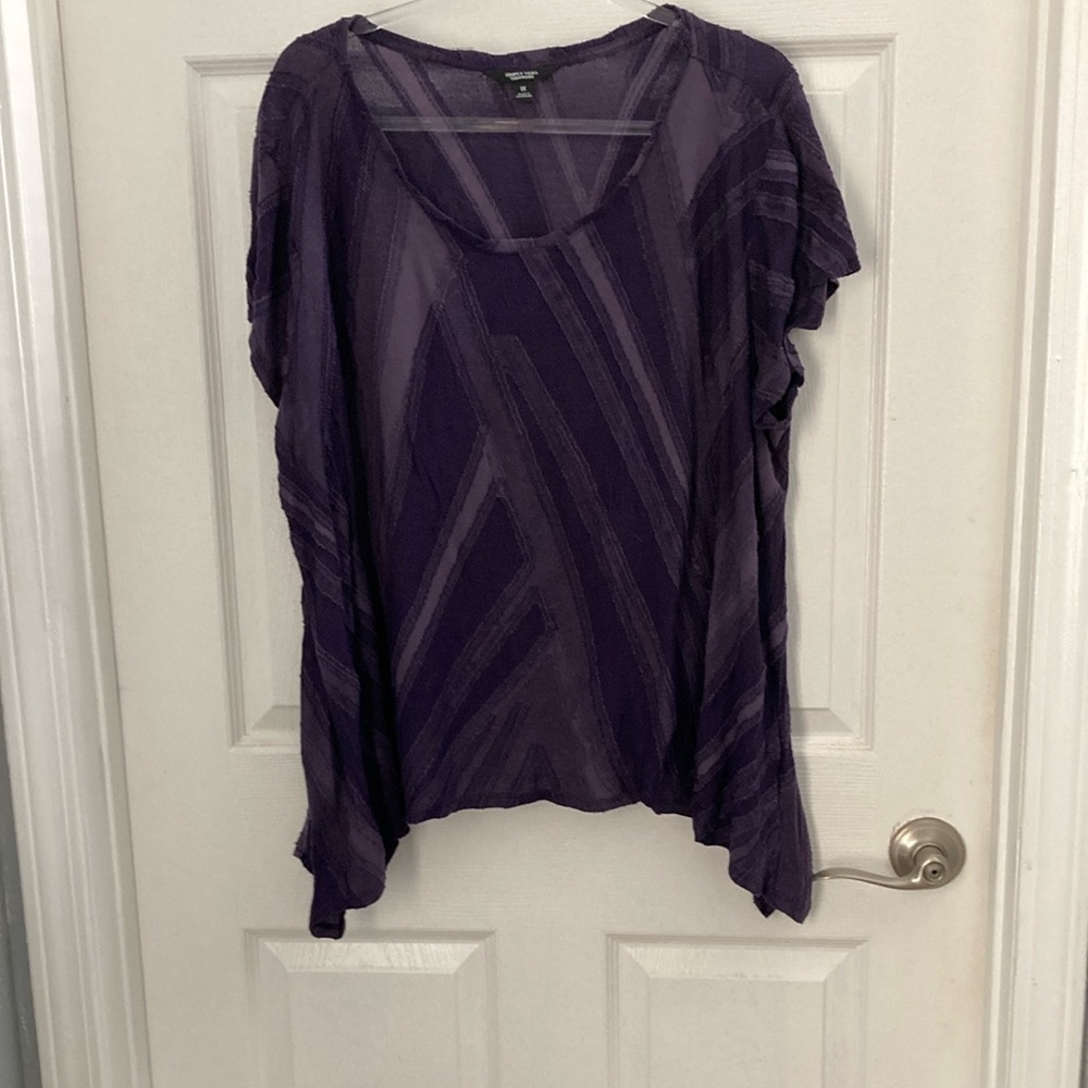 Simply Vera Vera Wang Relaxed Purple Asymmetrical Blouse